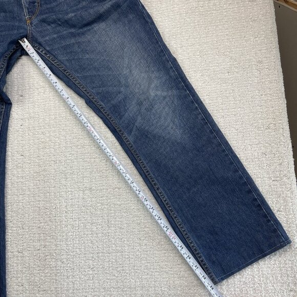 Guess Vermont Slim Men Blue Denim Cotton Straight Leg Distressed Jean Size 34X29 - Picture 6 of 9